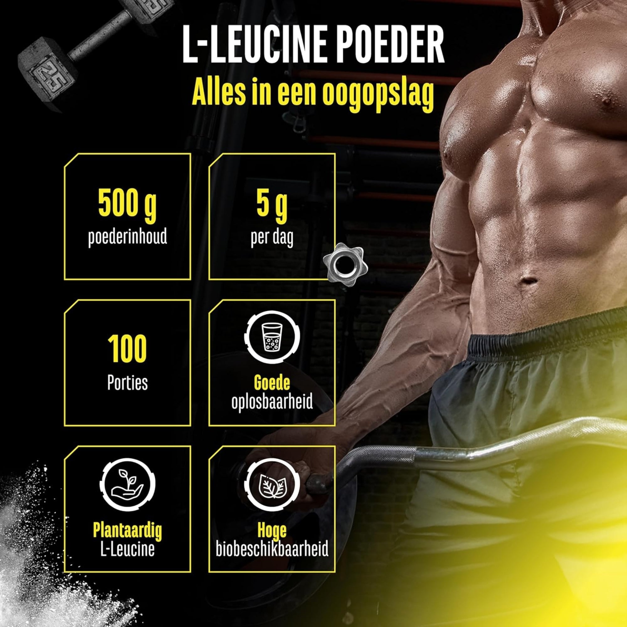 L-Leucine en Poudre 5000mg | 500 g | German Elite Nutrition