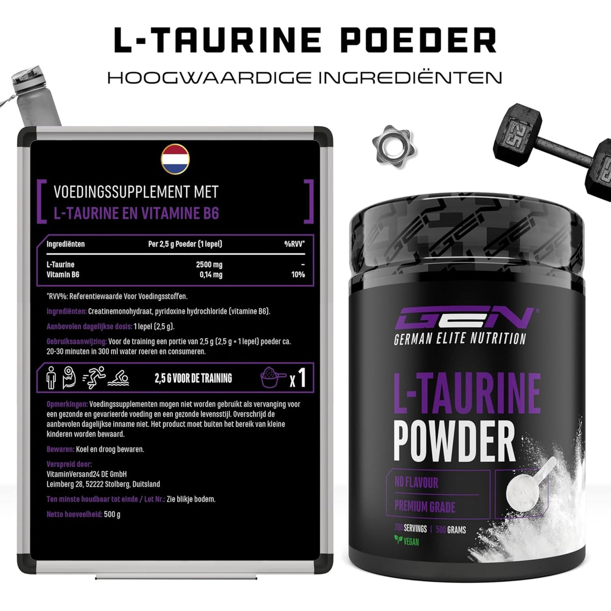 L-taurine poudre GEN étiquette
