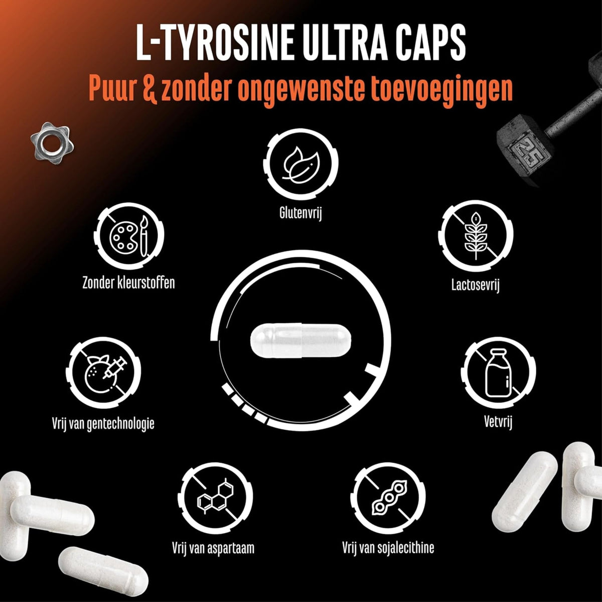 L-Tyrosine Ultra 950mg | 365 Gélules | German Elite Nutrition