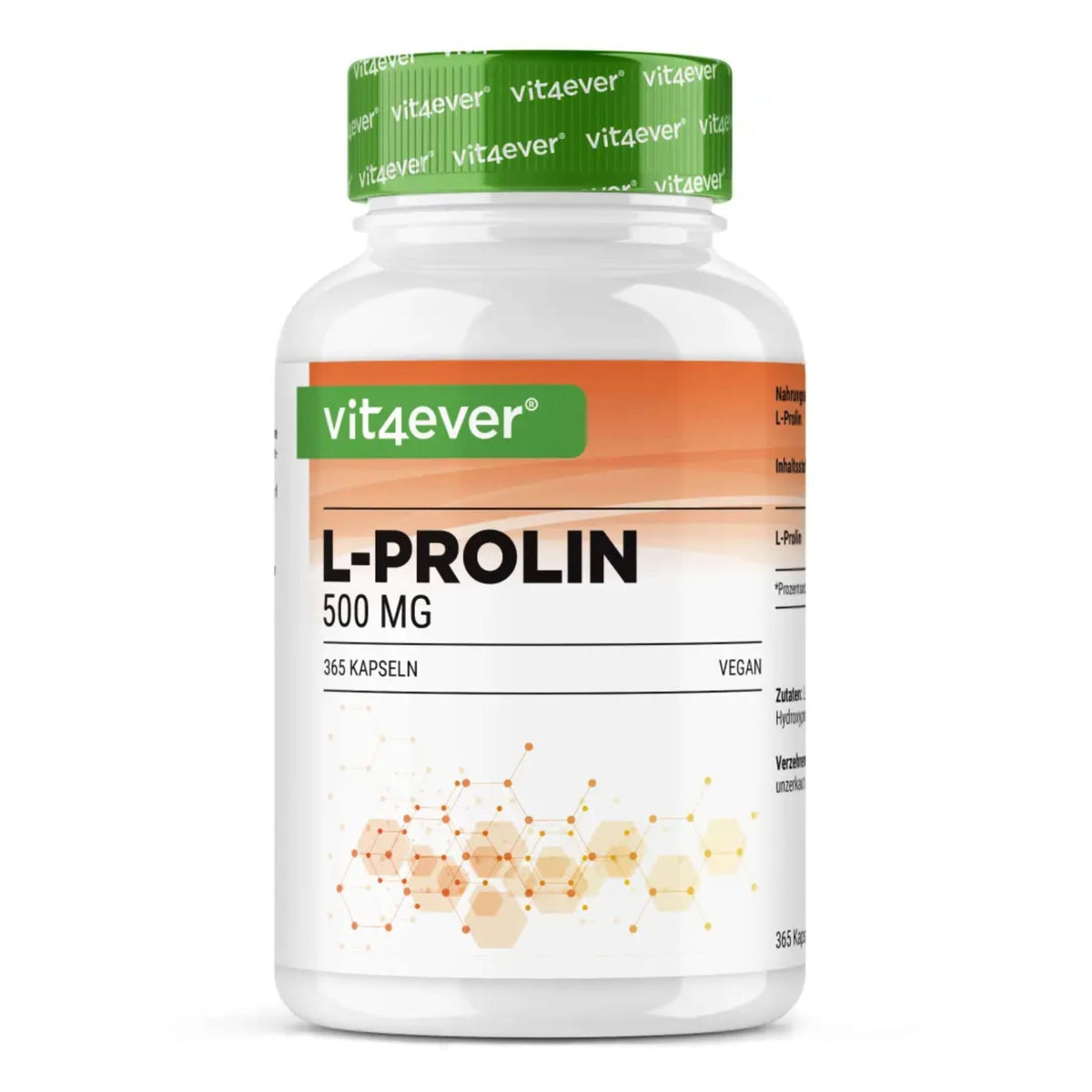 Vit4ever L-Proline 1000mg 365 gélules - complément d'acides aminés | acheter en France