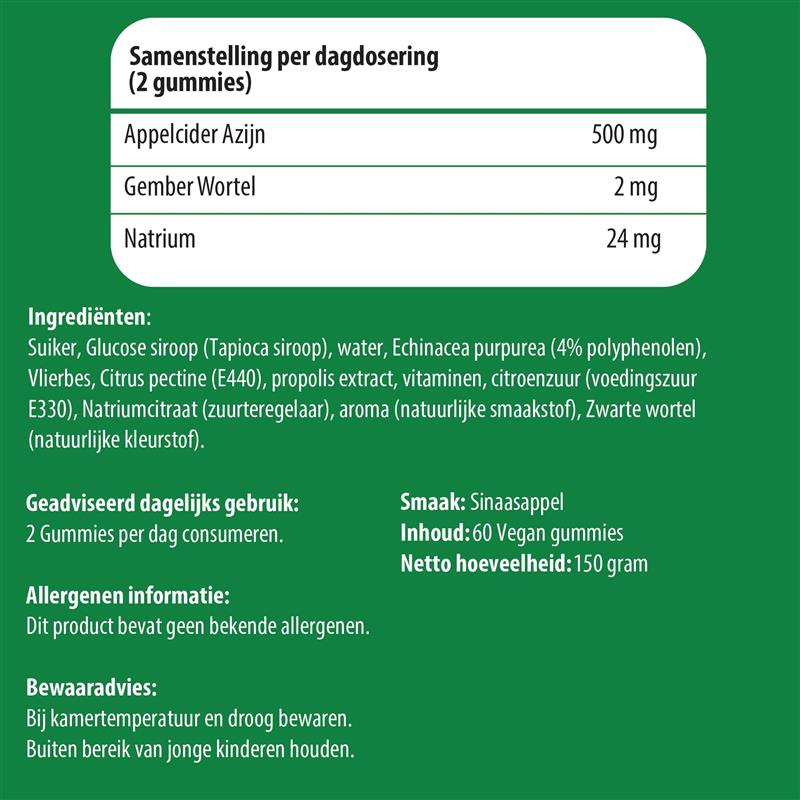 Liste des ingrédients Apple Cider LUTO Supplements