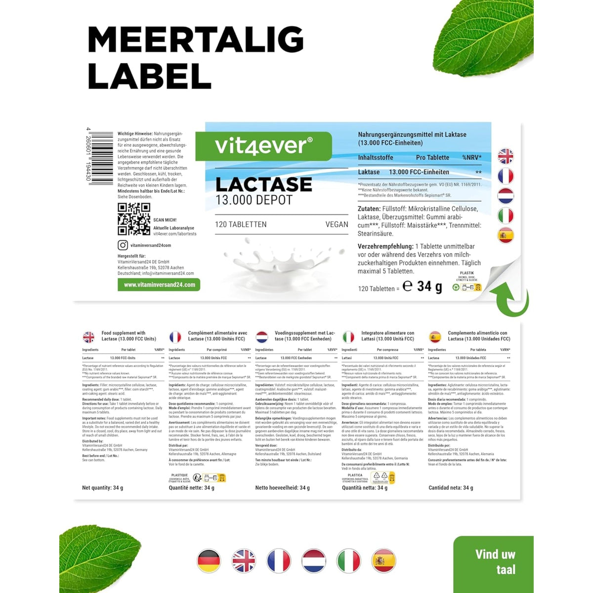 Lactase 13,000 Depot | Vit4ever