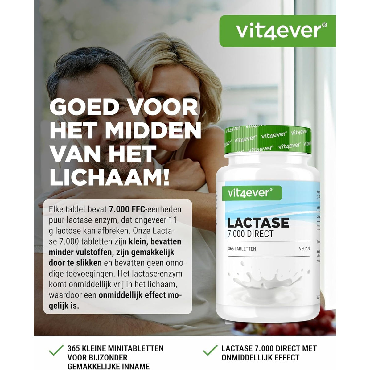 Vit4ever Lactase 7 000 FCC - complément alimentaire sans ajouts inutiles