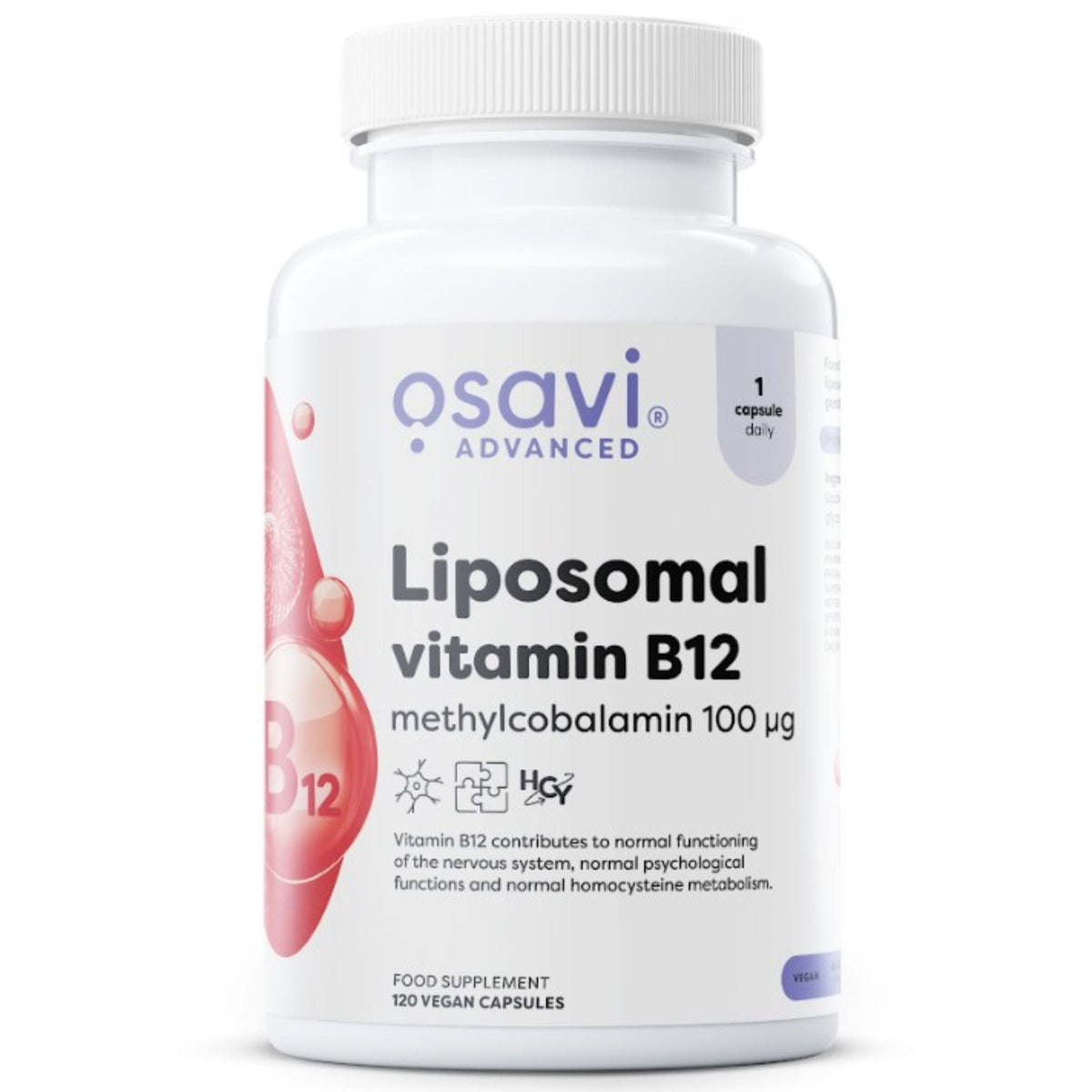 Osavi Vitamine B12 Liposomale Méthylcobalamine 100mcg - 120 gélules vegan | acheter en France