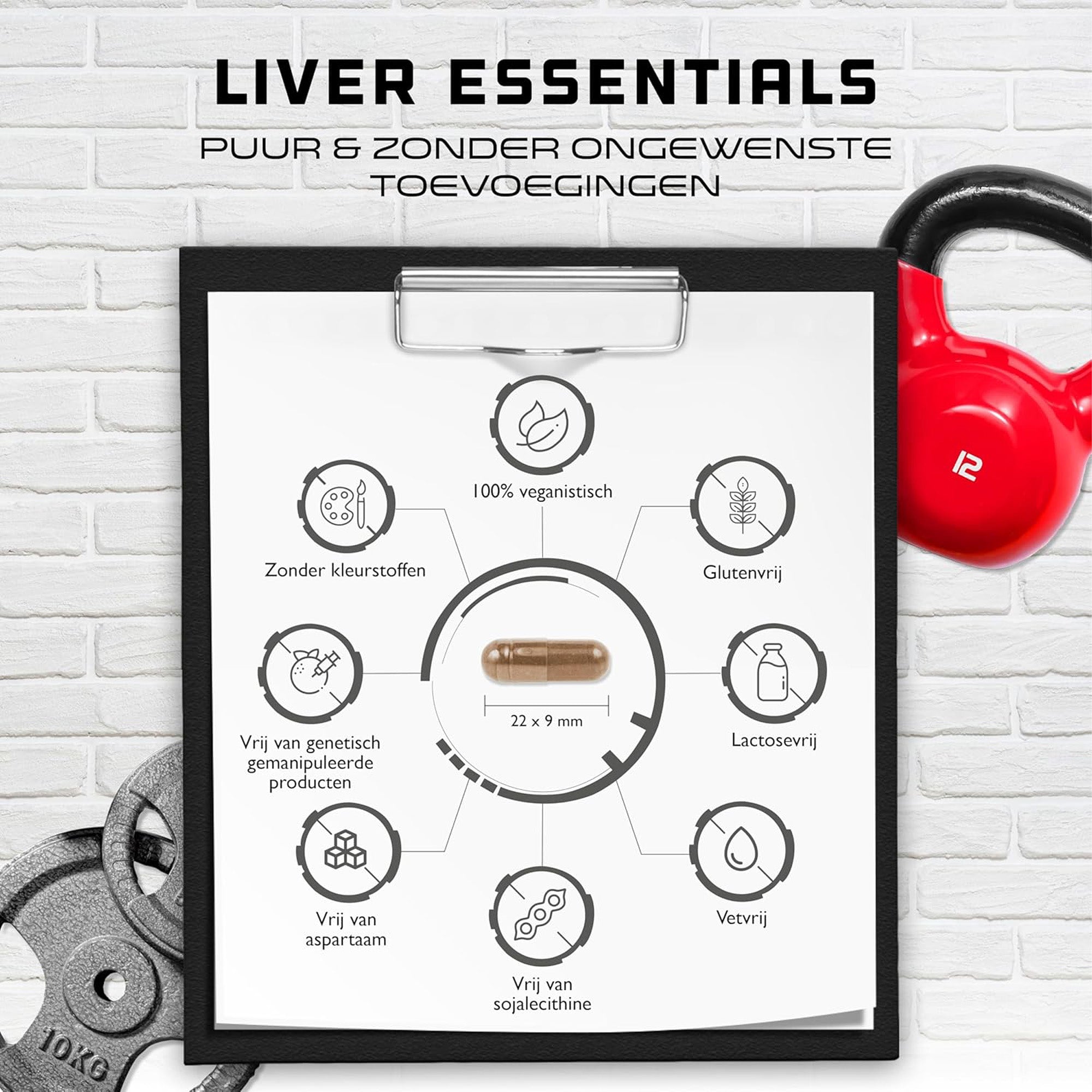 Aperçu des principales caractéristiques de Liver Essentials : 180 gélules, 6 gélules par jour, 11 ingrédients actifs, composition unique et 4560 mg par dose.