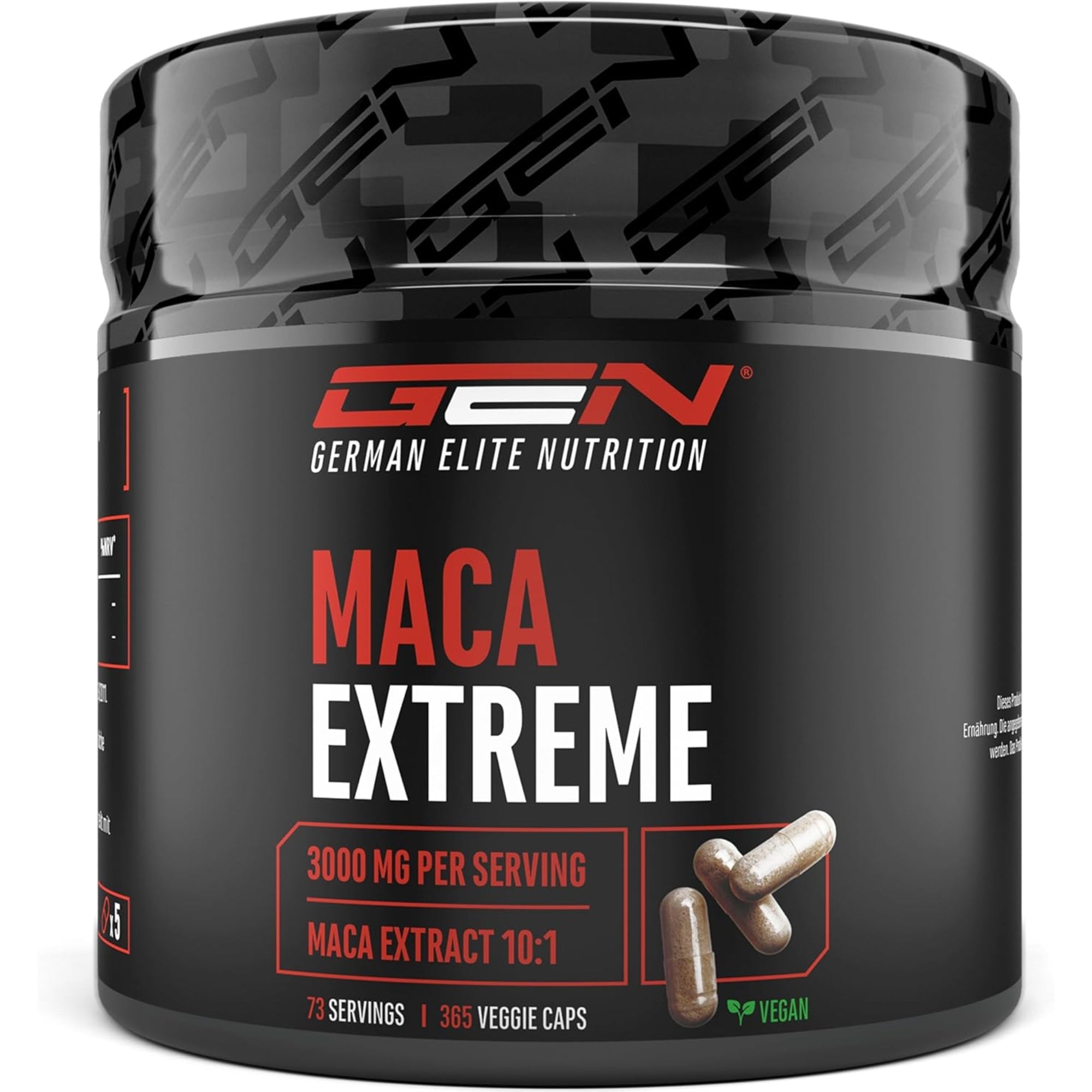 Maca Extreme (Extrait de Maca 10:1 600mg) | 365 Gélules | German Elite Nutrition