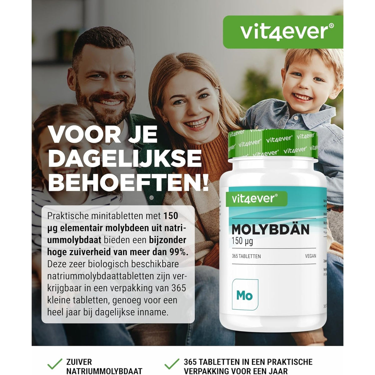 Vit4ever Molybdène 150 µg - complément minéral sans additifs inutiles