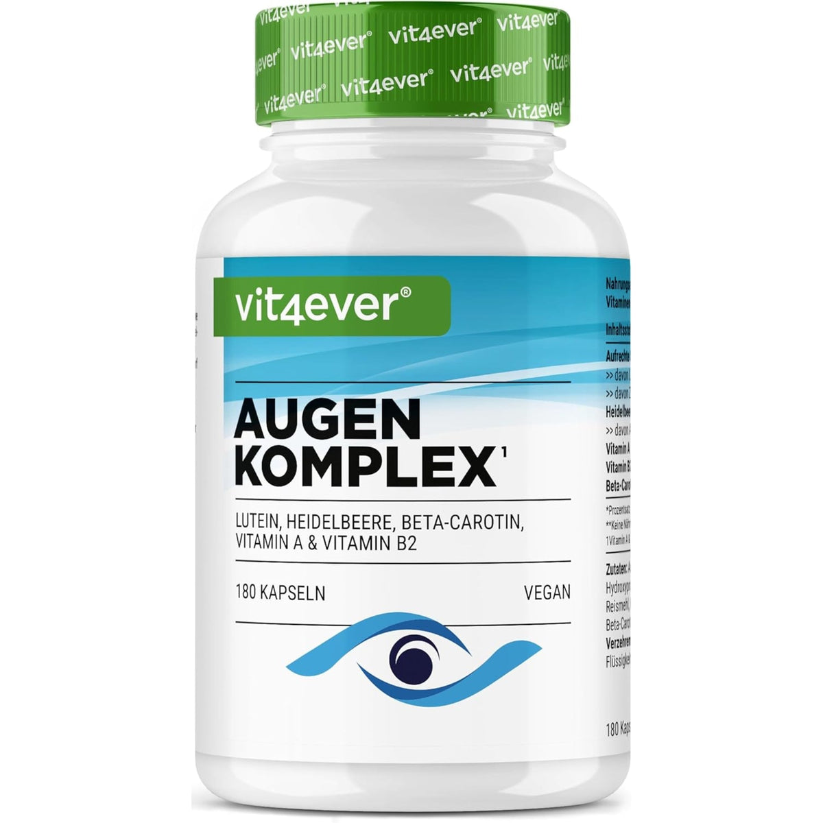Vit4ever Complexe Yeux avec Lutéine, Vitamine A & B2 180 gélules - complément alimentaire | acheter en France