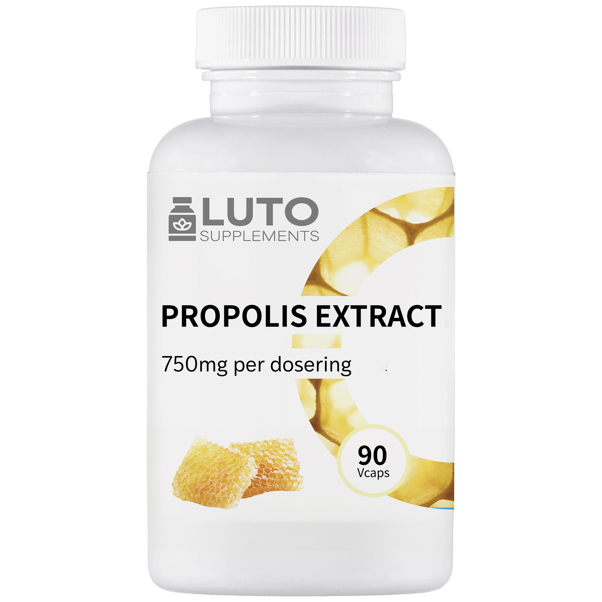 LUTO Supplements Extrait de propolis pot de 90 gélules végétariennes - 750 mg par dose | à acheter en France et en Belgique