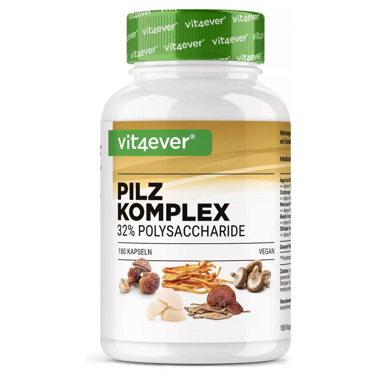 Complexe de Champignons Gélules - Lion's Mane, Cordyceps, Reishi - 180 unités