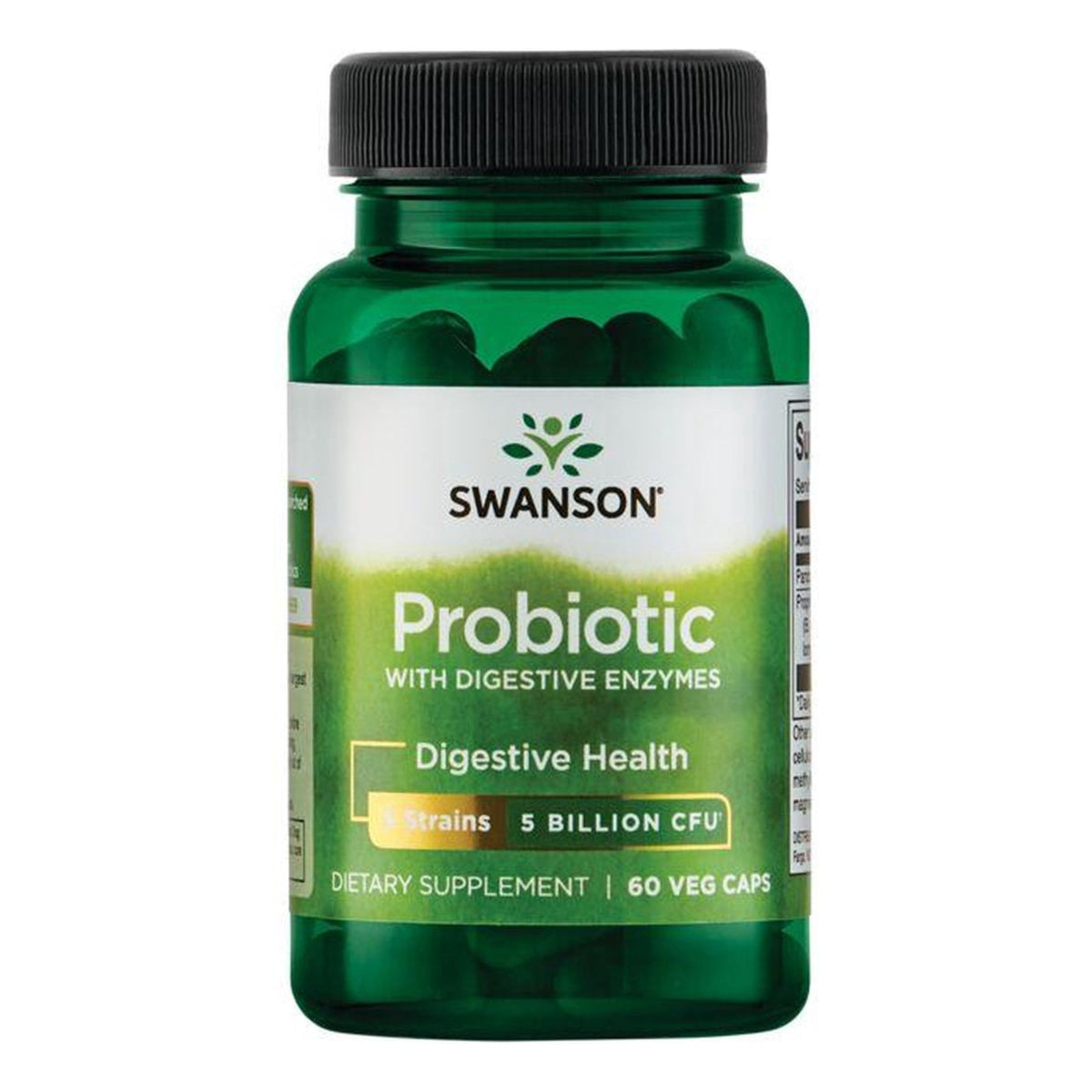 Swanson Probiotiques avec enzymes digestives 5 milliards d'UFC (Probiotic with Digestive Enzymes) 60 gélules - complément alimentaire