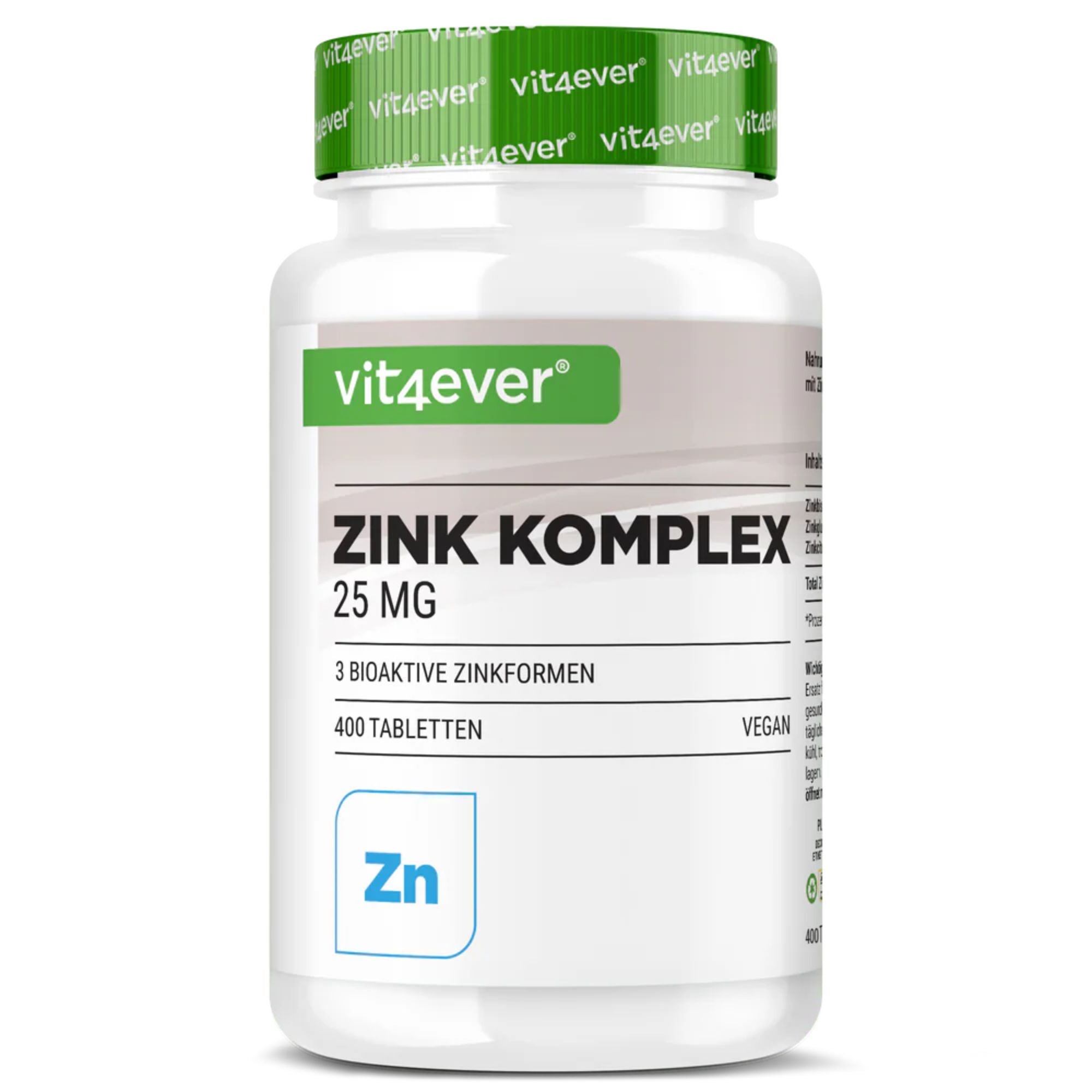 Vit4ever Complexe de zinc 25 mg 400 comprimés