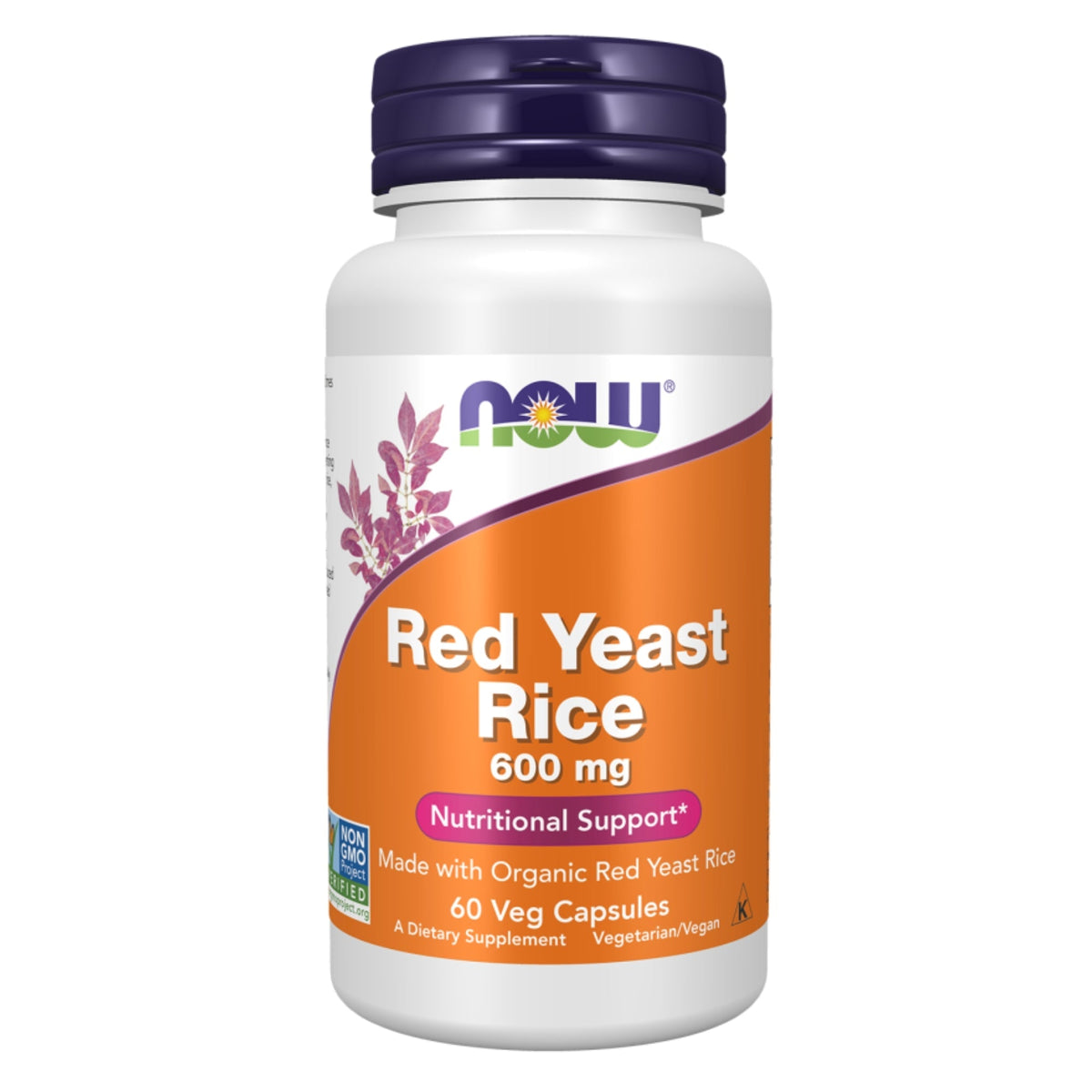 Levure de Riz Rouge 600 mg | 60 gélules véganes | NOW Foods