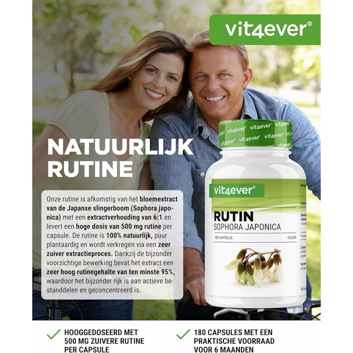 Vit4ever Rutine 500mg - complément à base de plantes sans ajouts inutiles