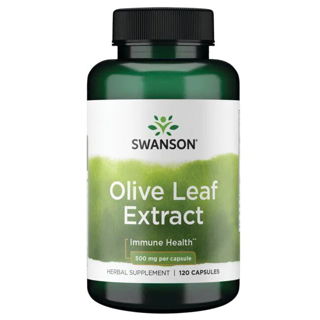 Swanson Extrait de feuille d'olivier 500 mg 120 gélules - complément alimentaire