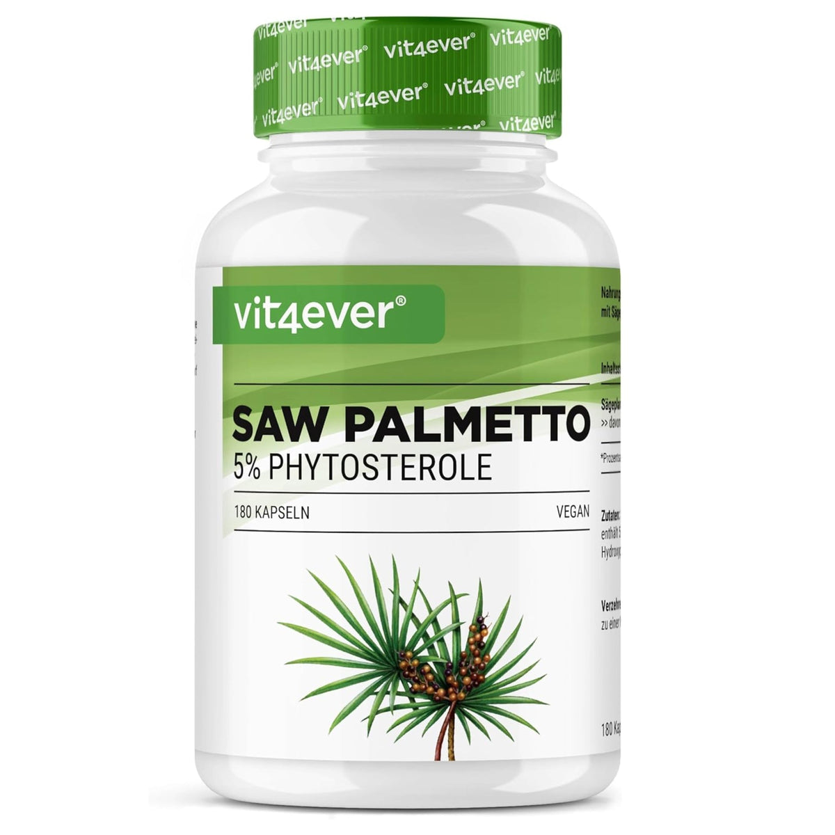 Vit4ever Extrait de Saw Palmetto 500mg 180 gélules - complément à base de plantes | acheter en France