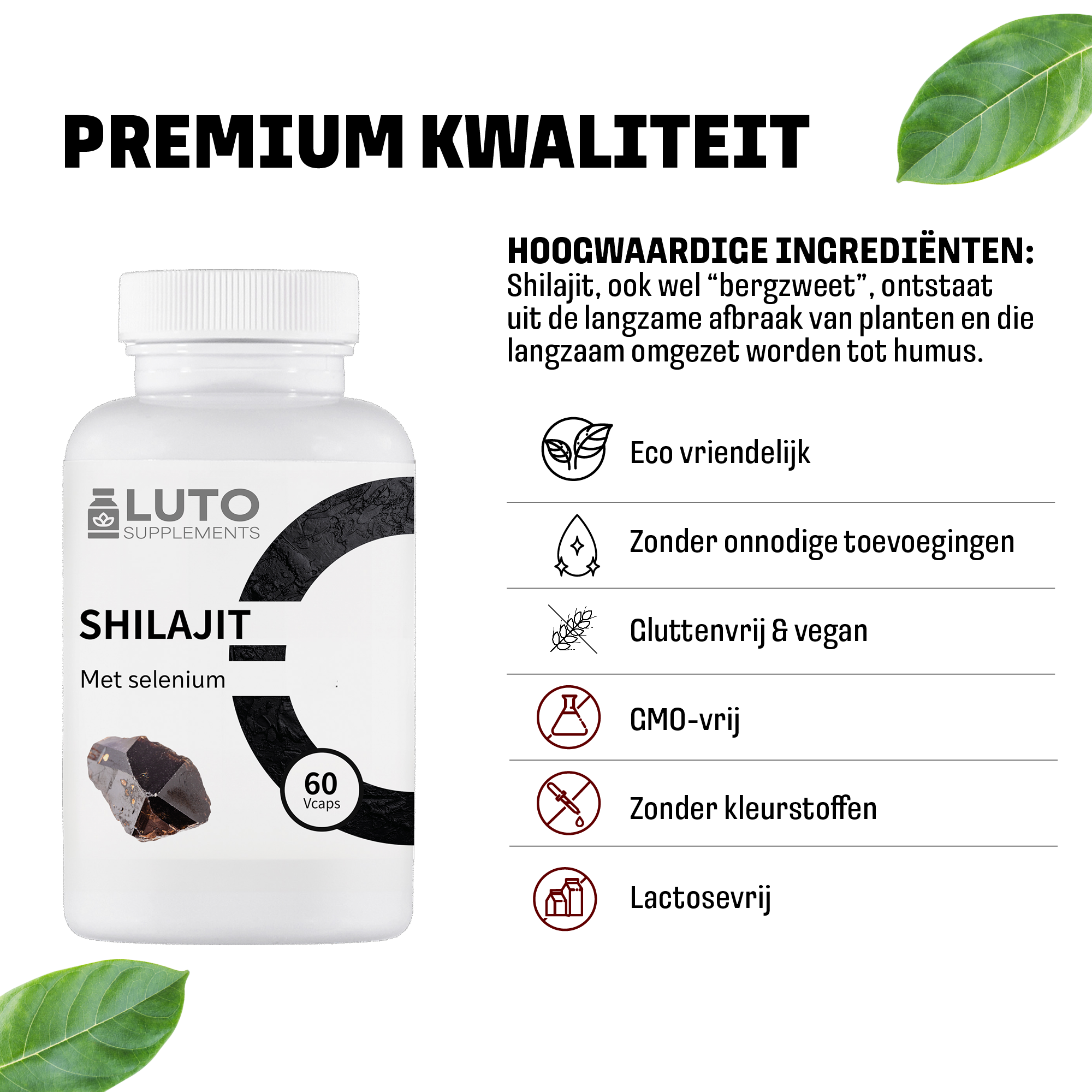 LUTO Shilajit avec Sélénium qualité premium - extrait sans colorants