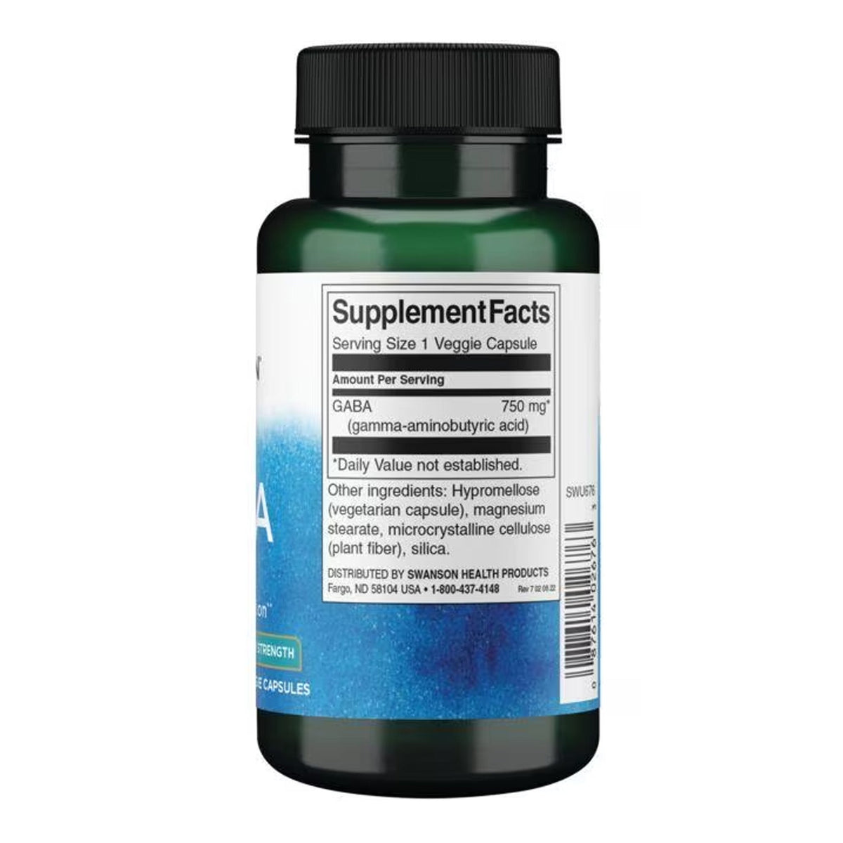Swanson GABA Force Maximale 750 mg 60 gélules - complément alimentaire