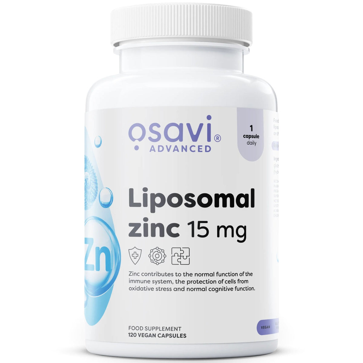 Osavi Zinc Liposomal 15mg (Liposovit-Zn) - 120 gélules véganes complément de zinc | acheter en France