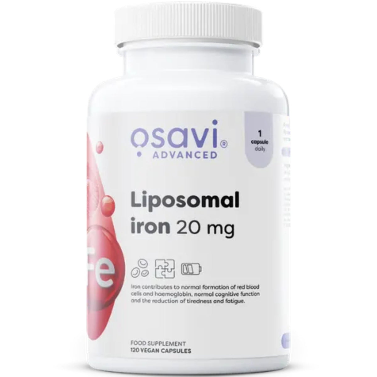 Osavi Fer Liposomal 20mg (Liposovit-Fe) - 120 gélules véganes complément de fer | acheter en France