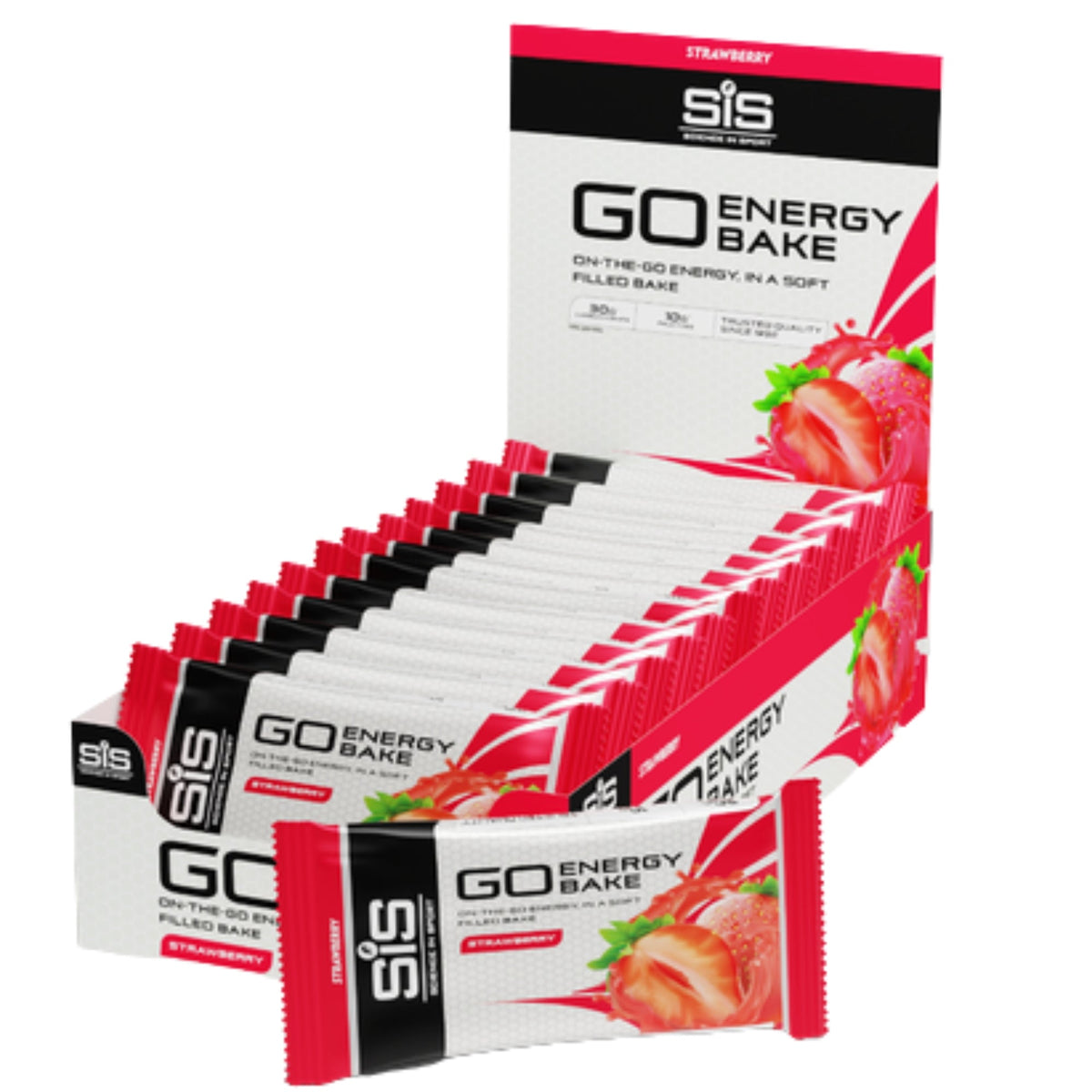 SiS GO Energy Bake Fraise pack de 12 emballage