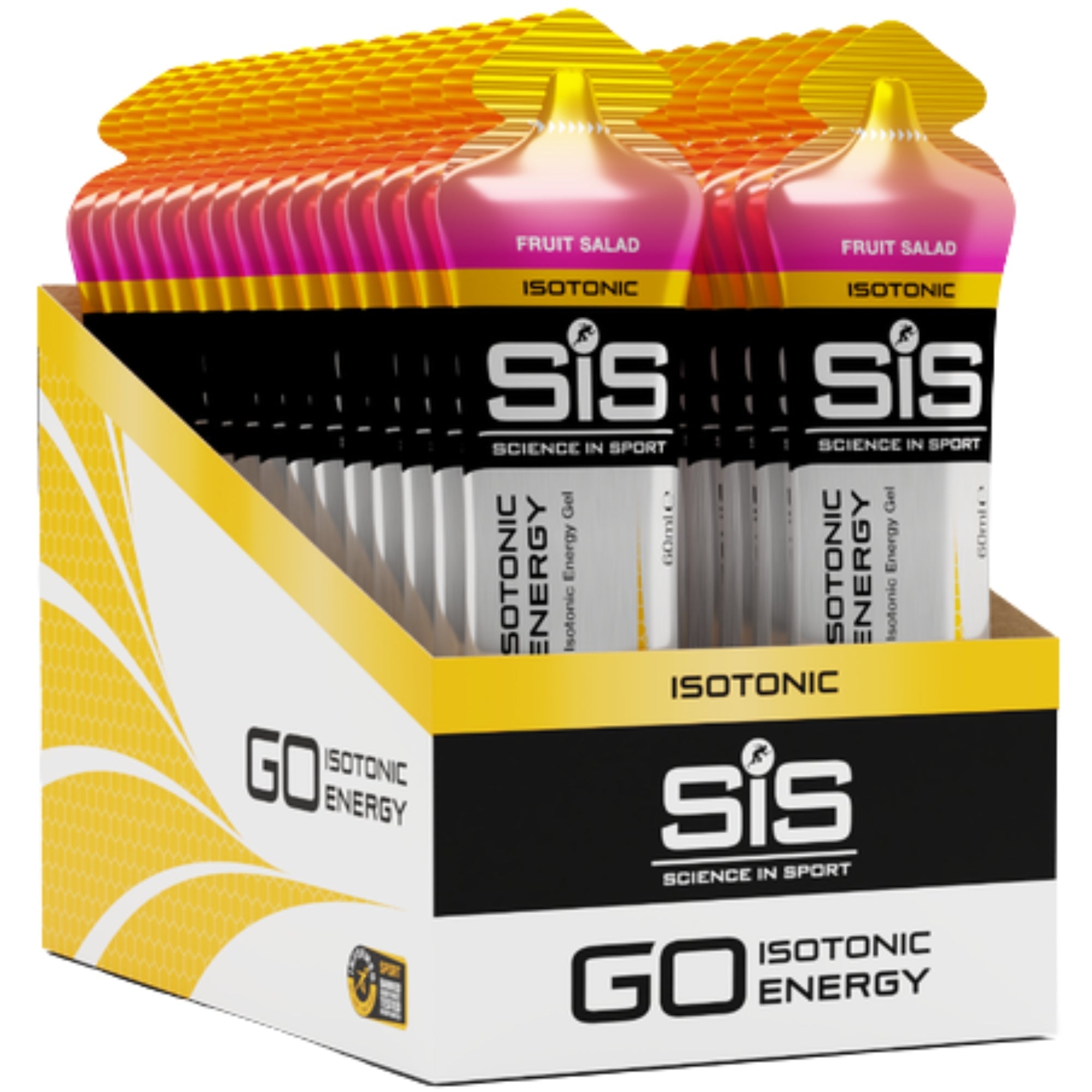SiS GO Isotonic Energy Gel Fruit Salad emballage 30 pièces