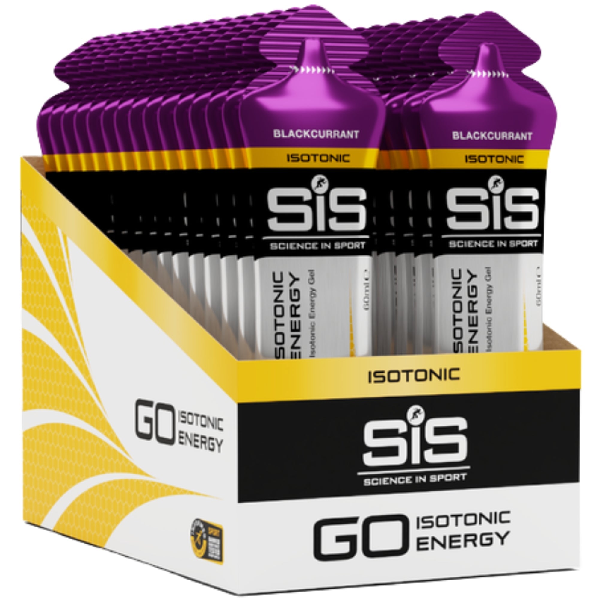 SiS GO Isotonic Energy Gel Blackcurrant emballage 30 pièces