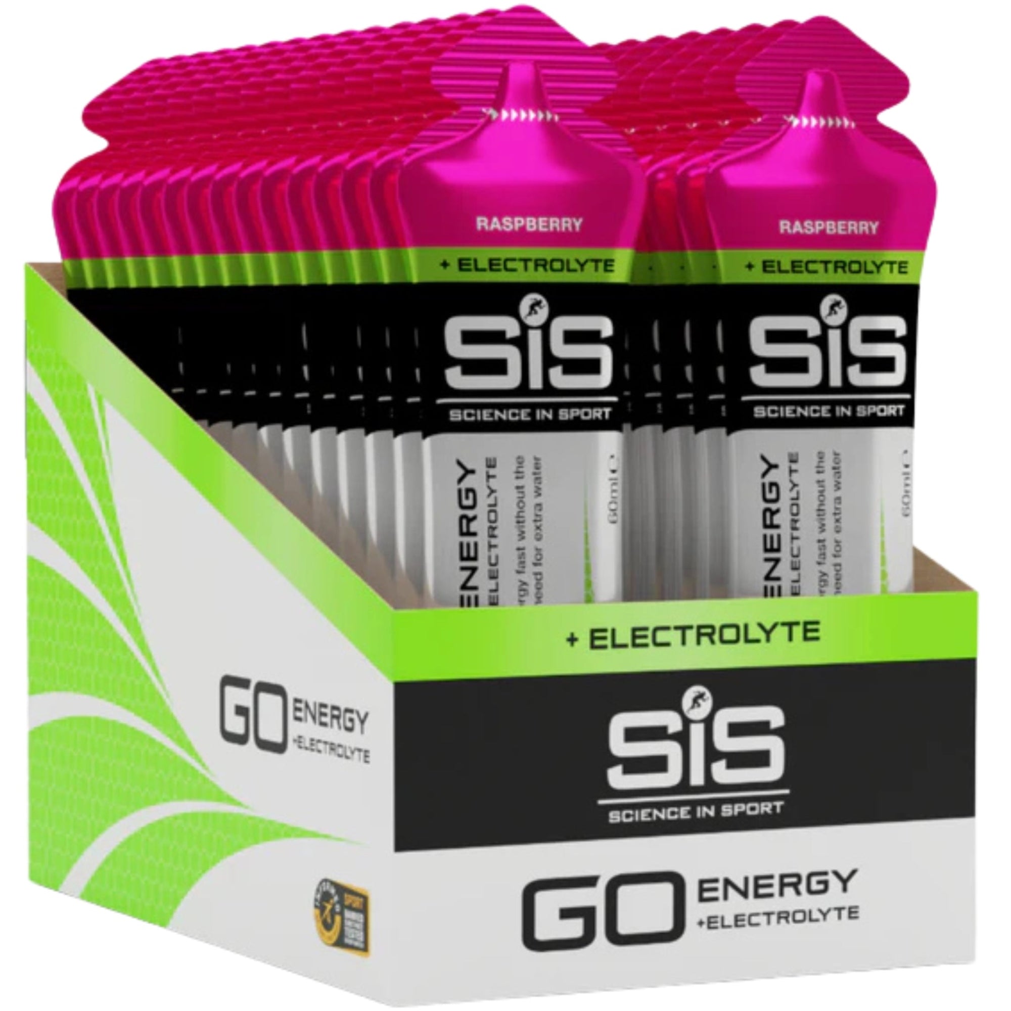 SiS GO Energy + Electrolyte Gel Framboise emballage 30 pièces