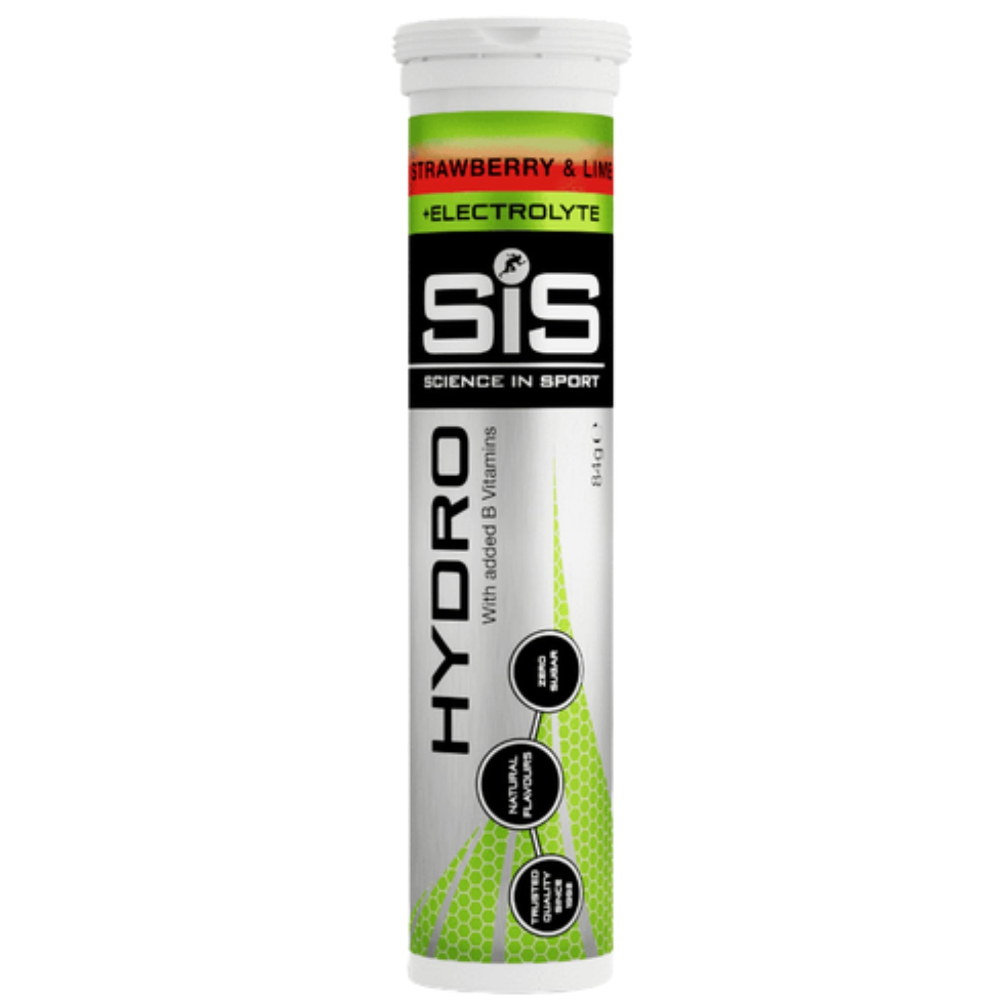 SiS Hydro Tablets Fraise et Citron Vert tube - 20 comprimés effervescents avec sodium, potassium, calcium et magnésium