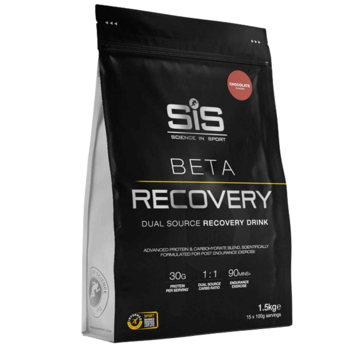 SiS BETA Recovery Chocolat 1,5kg - shake de récupération riche en protéines avec 30g de protéines et des glucides #Contenance_1500g