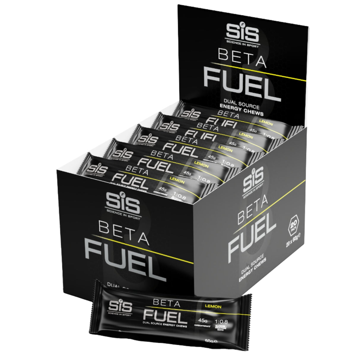SiS Beta Fuel Energy Chew Bar Lemon emballage 20 pièces