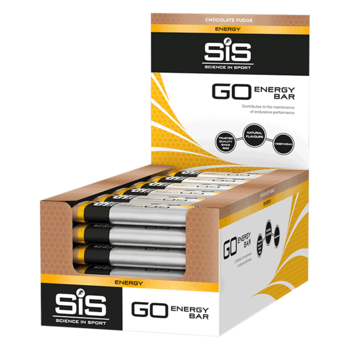 SiS GO Energy Bar Mini Chocolate Fudge pack de 30 emballage - Barre énergétique avec 25g de glucides par barre.