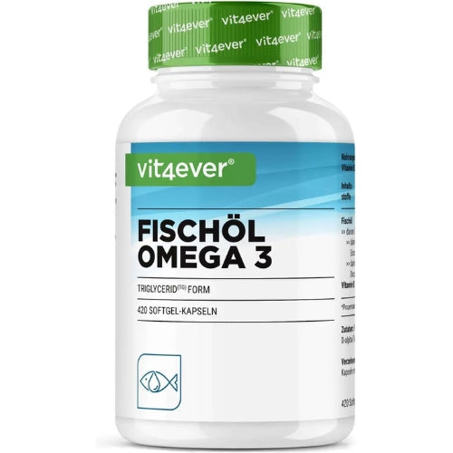 Vit4ever Oméga 3 Huile de Poisson Forme Triglycéride 420 gélules - complément alimentaire | acheter en France