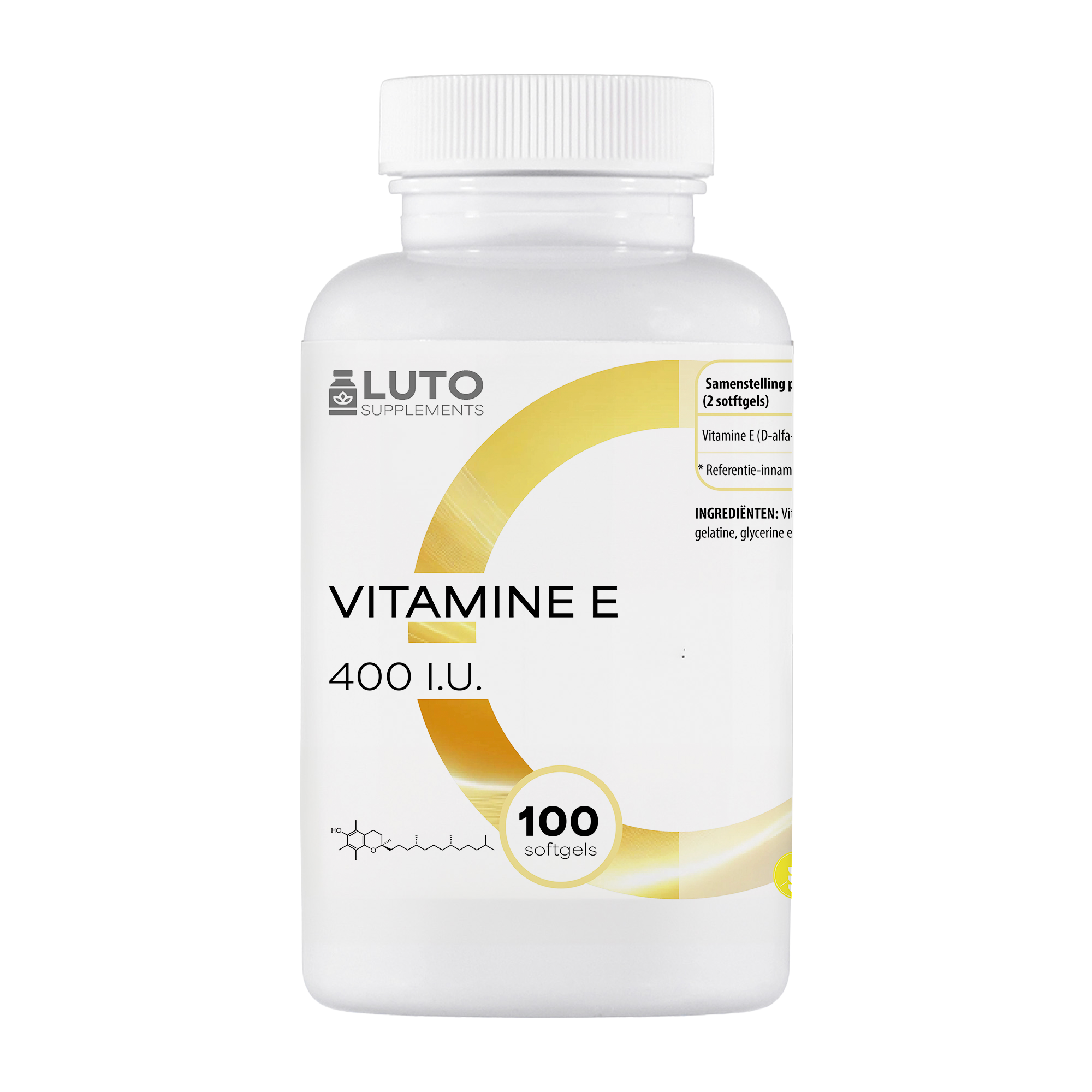 LUTO Supplements Vitamine E 400 U.I. 100 capsules molles complément de vitamine E naturelle | acheter en France
