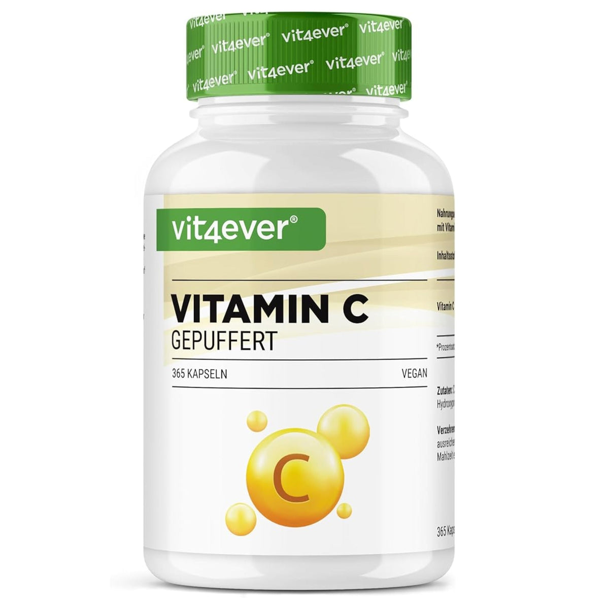 Vit4ever Vitamine C Tamponnée 1000mg 365 gélules - complément alimentaire | acheter en France