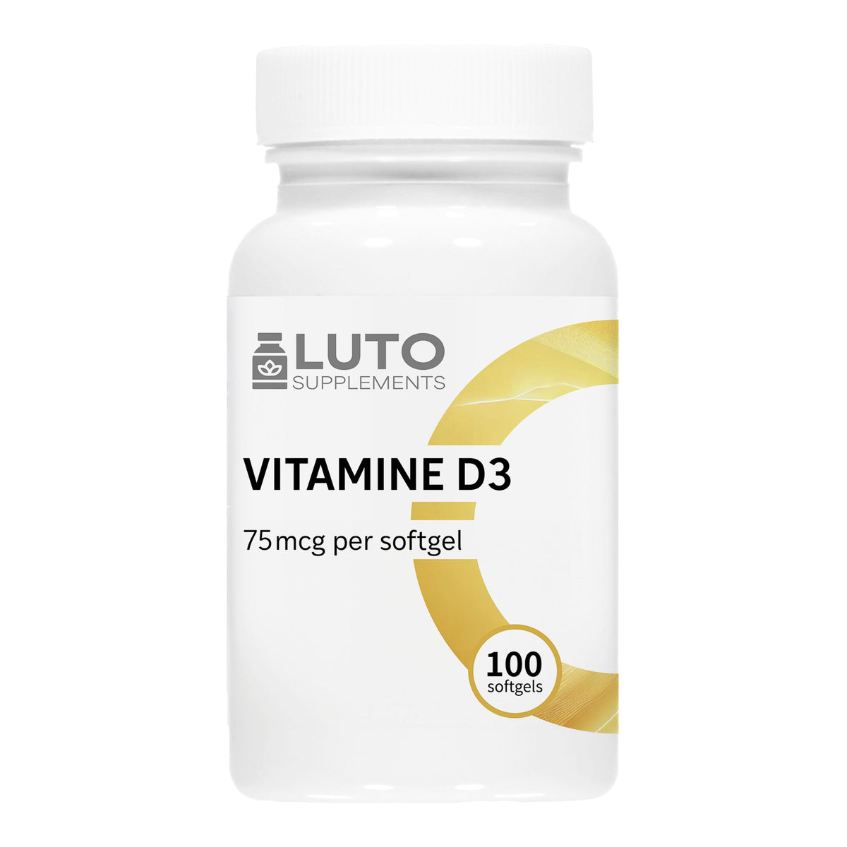 LUTO Supplements Vitamine D3 Cholécalciférol 75 mcg 3000 UI 100 capsules molles à l'huile d'olive | acheter aux Pays-Bas et en Belgique