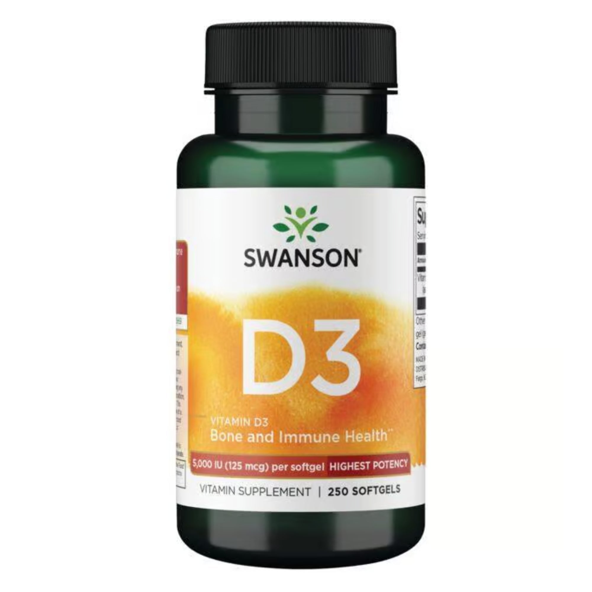 Swanson Vitamine D3 5000 UI 250 softgels - complément alimentaire