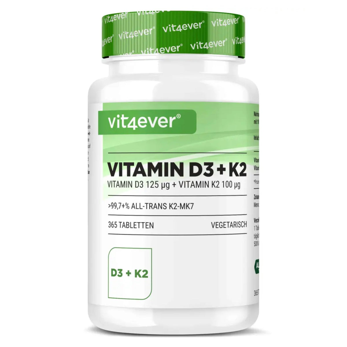 Vit4ever Vitamine D3 5000 UI + K2 100 mcg - complément alimentaire | acheter en France