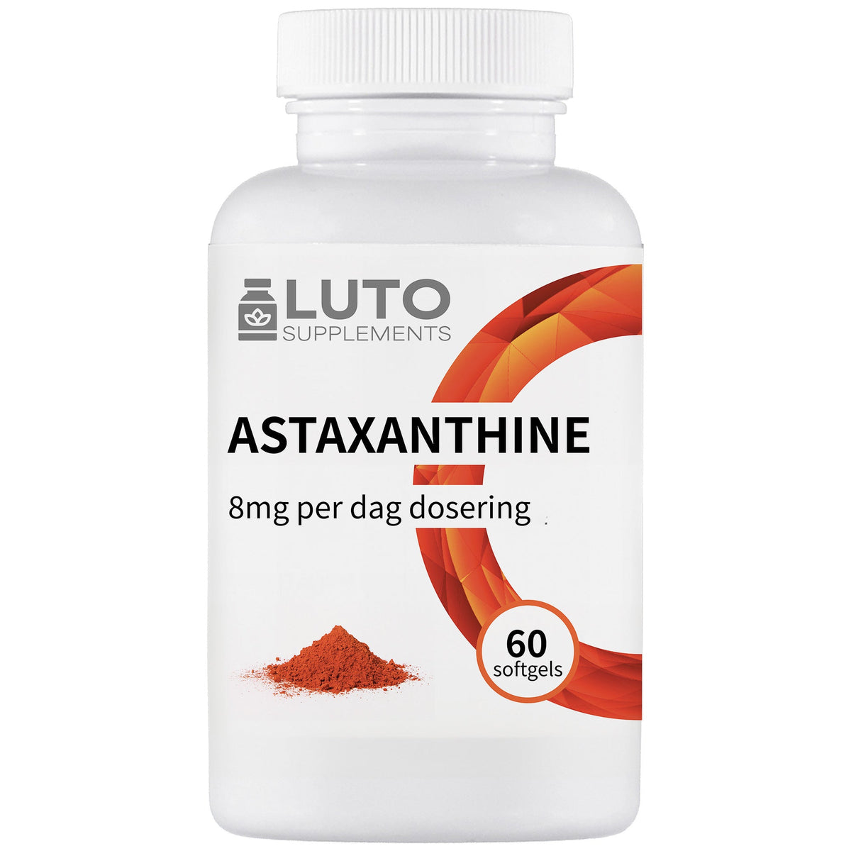 LUTO Supplements Astaxanthine 8mg 60 capsules molles issues de micro-algues avec vitamine E