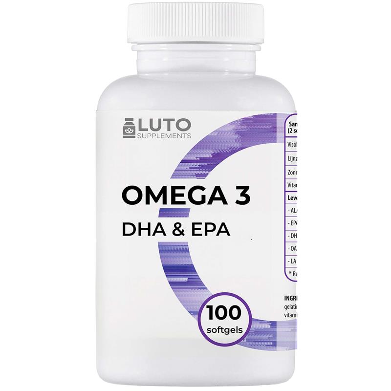 LUTO Supplements Omega 3 DHA et EPA 100 capsules molles avec vitamine E | acheter en France et en Belgique