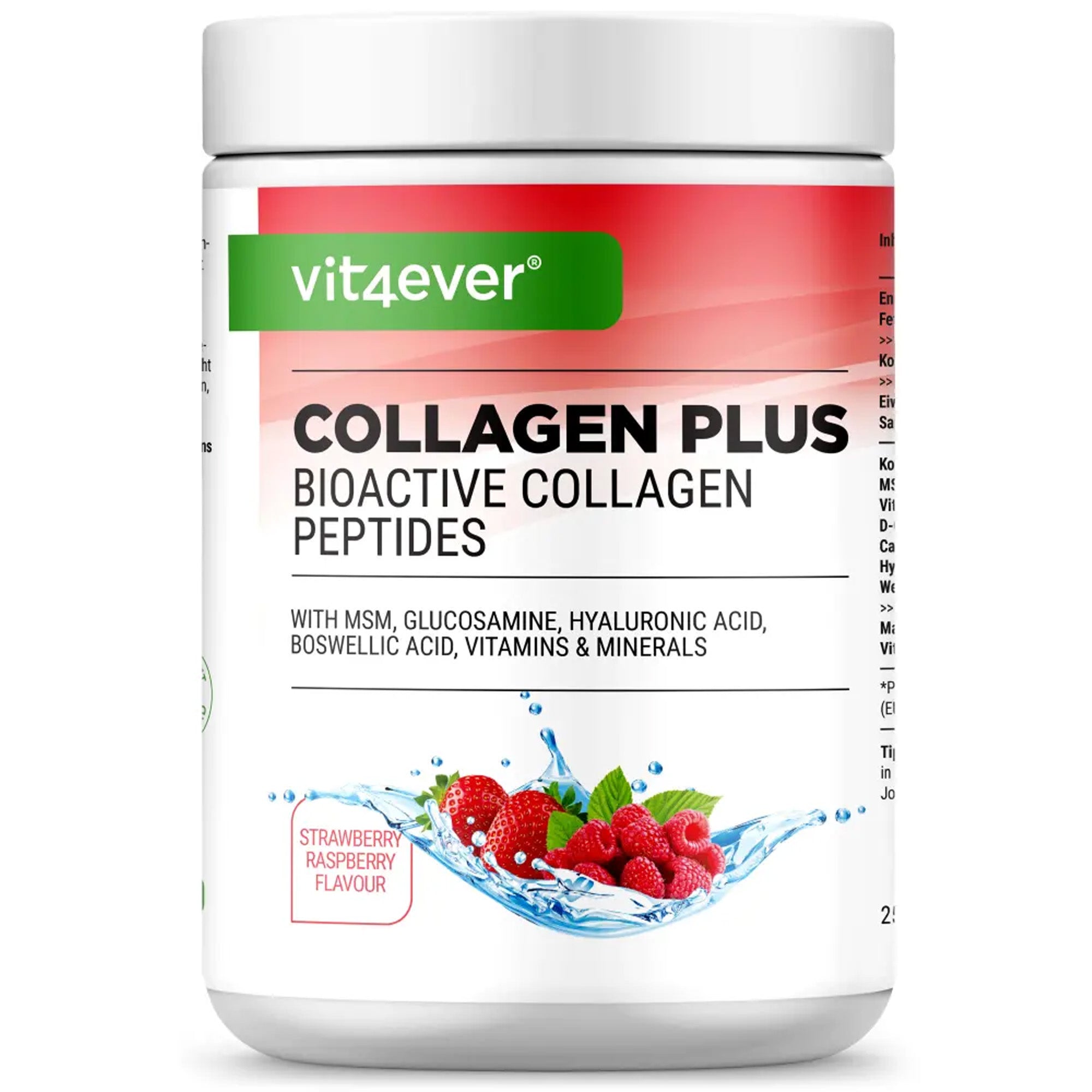 Collagène Plus Fraise-Framboise | 500g | Vit4ever