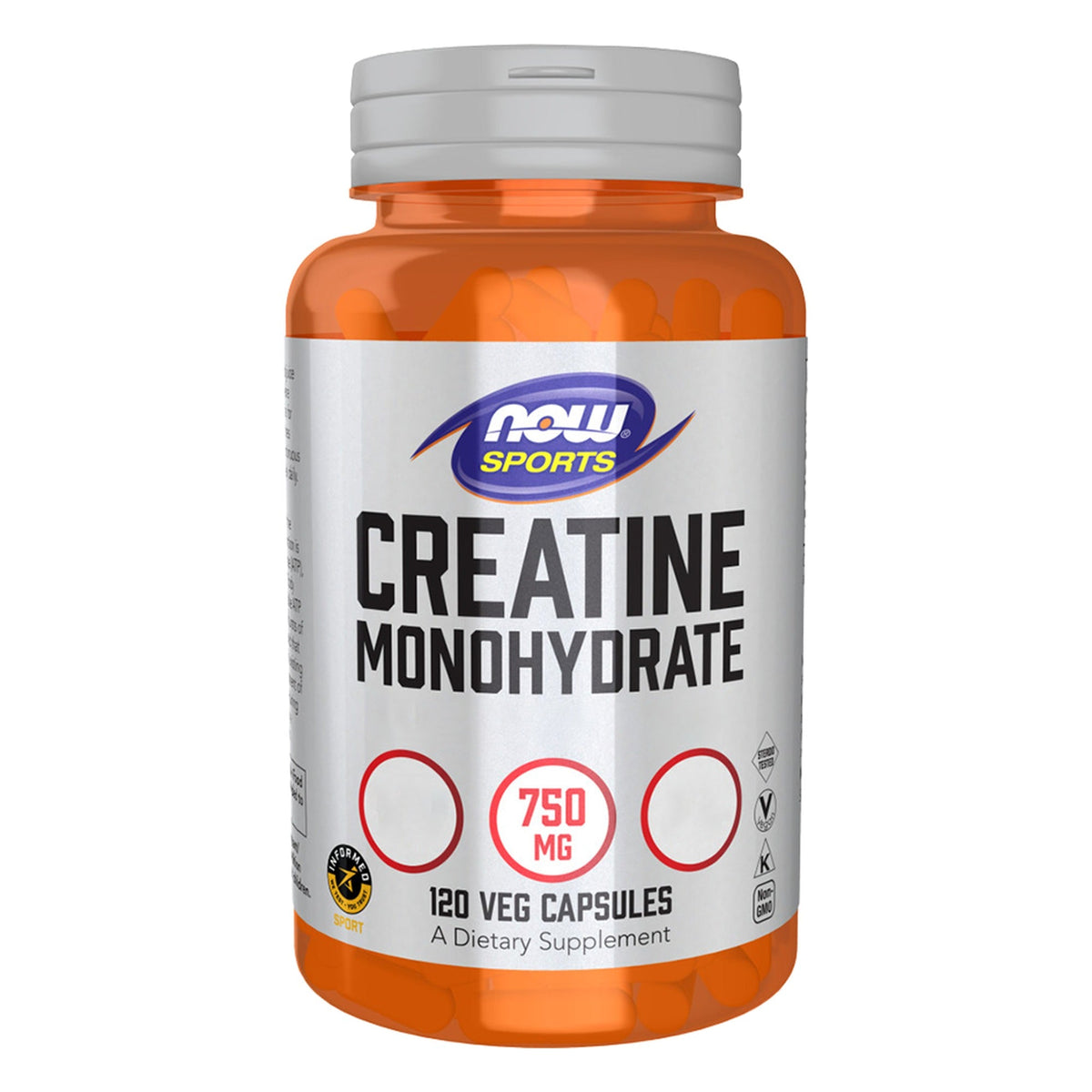 Créatine Monohydrate 750 mg | 120 Gélules | NOW Foods