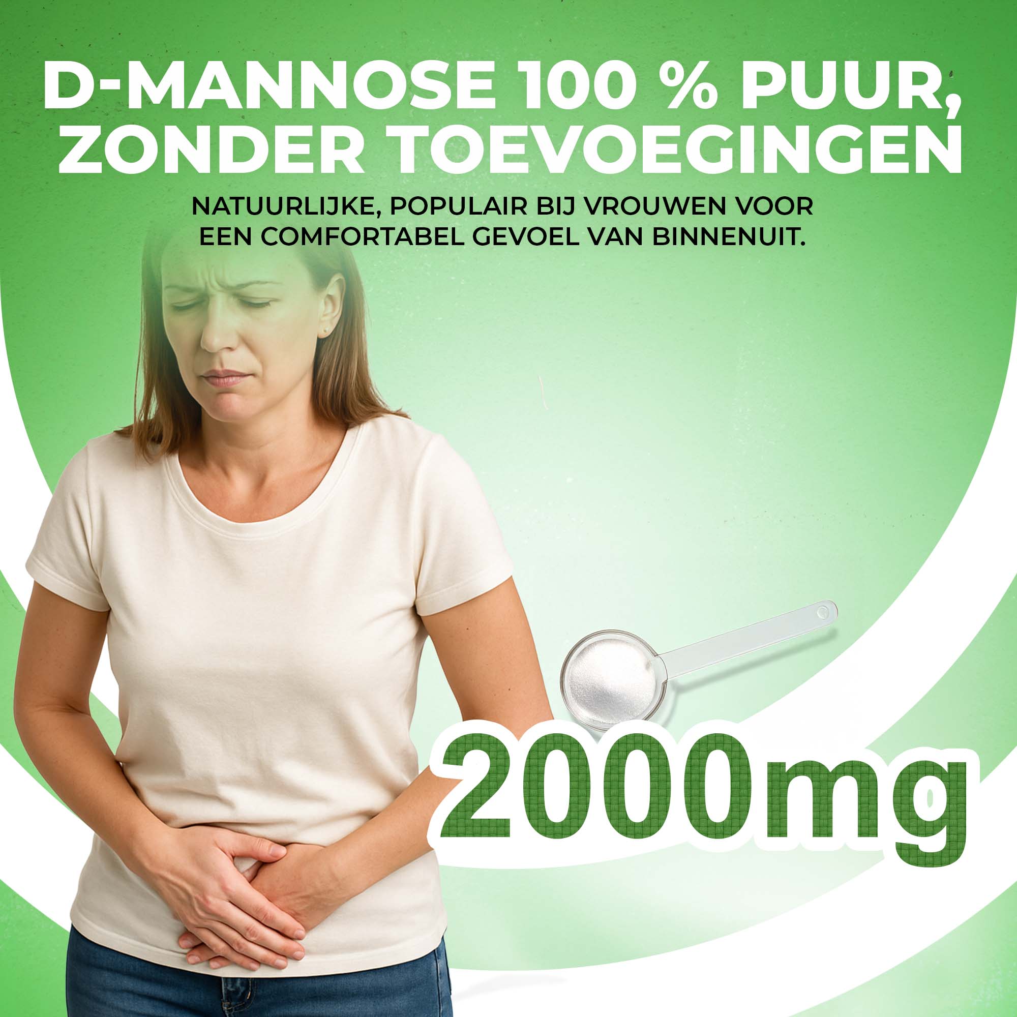 LUTO D-Mannose 100% pur avec 2000 mg par dose - populaire auprès des femmes pour le confort