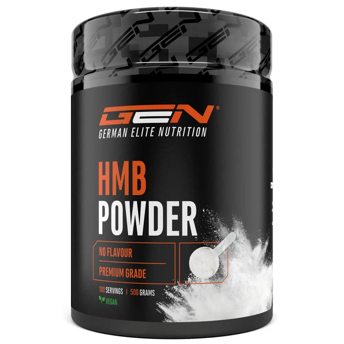 Emballage HMB Powder de German Elite Nutrition - qualité premium, 500 grammes, 100 portions, vegan