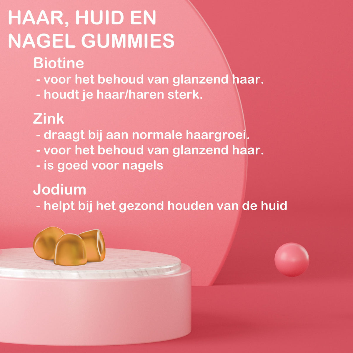 Gommes LUTO Cheveux Peau et Ongles avec biotine zinc et iode - pour les cheveux la peau et les ongles