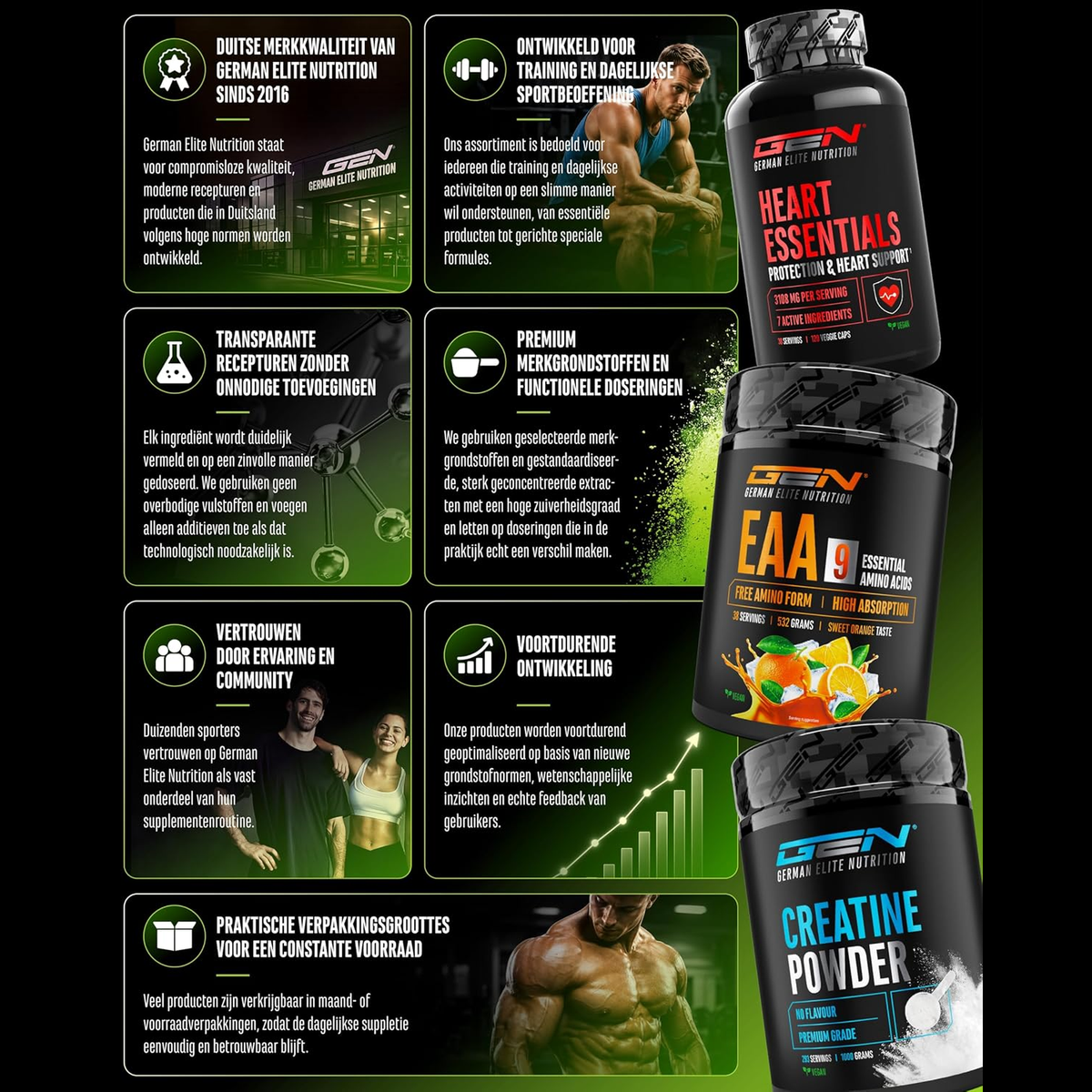 GEN German Elite Nutrition qualité de marque et assortiment