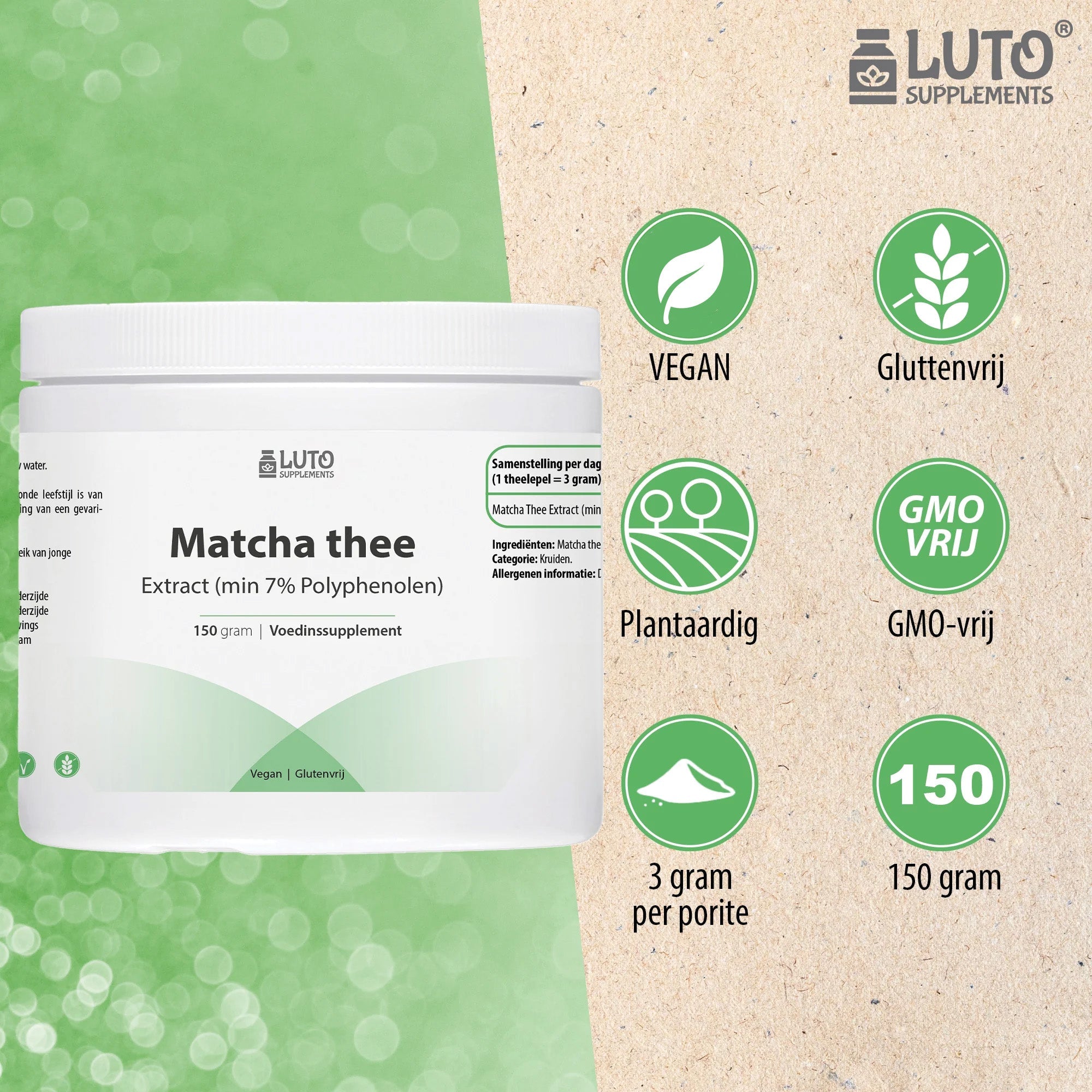 Thé matcha LUTO Supplements