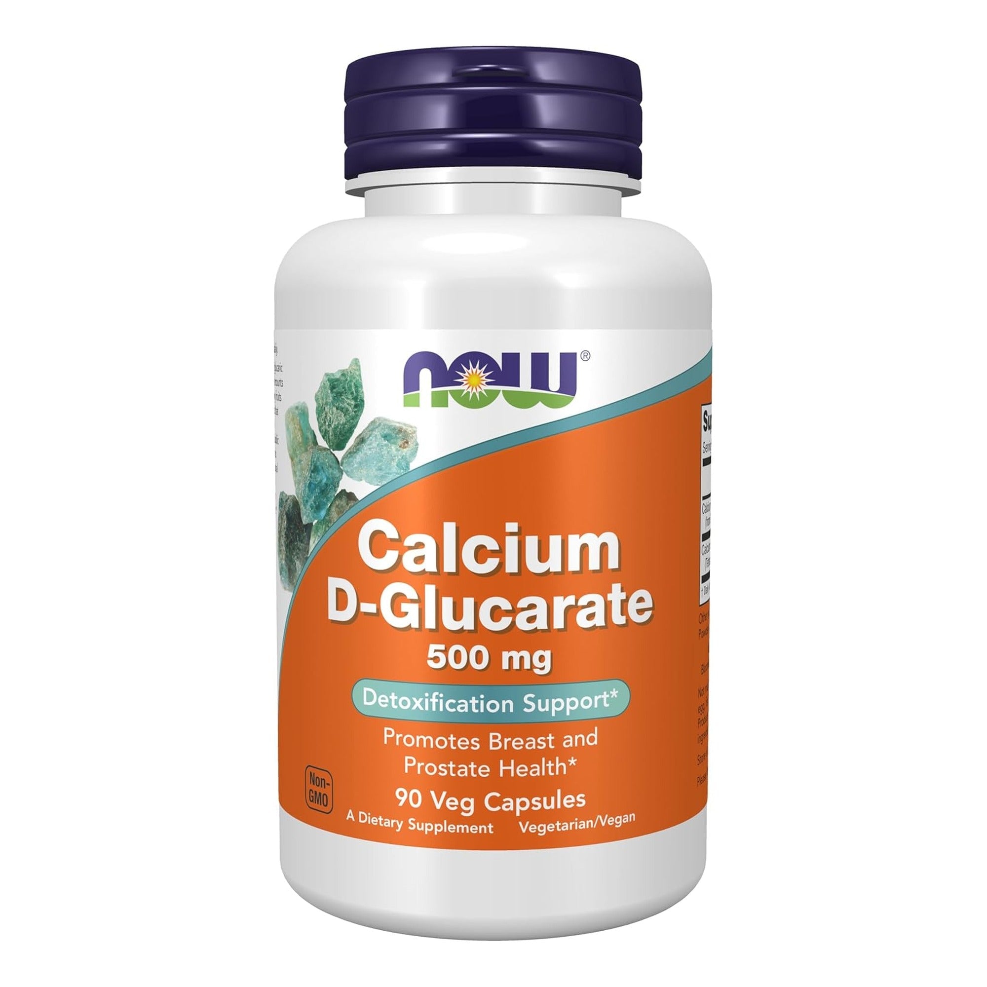 Calcium D-Glucarate 500mg NOW Foods 90 gélules végétales pot face avant