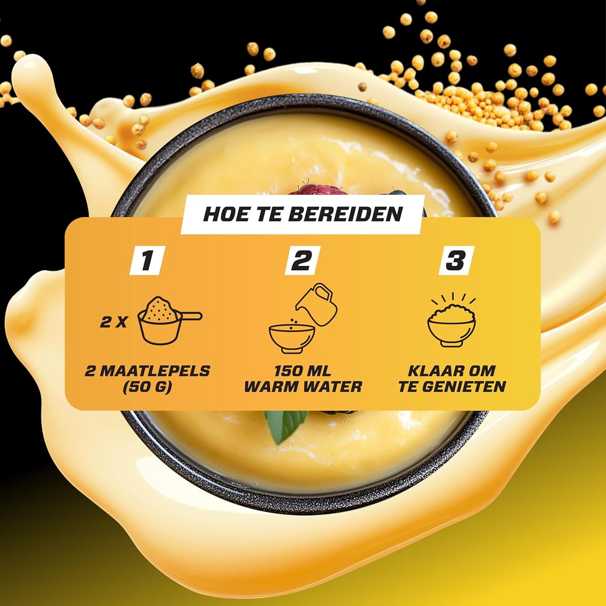 Ingrédients de Maize Pudding - fabriqué à partir d'amidon de maïs naturel sans additifs.