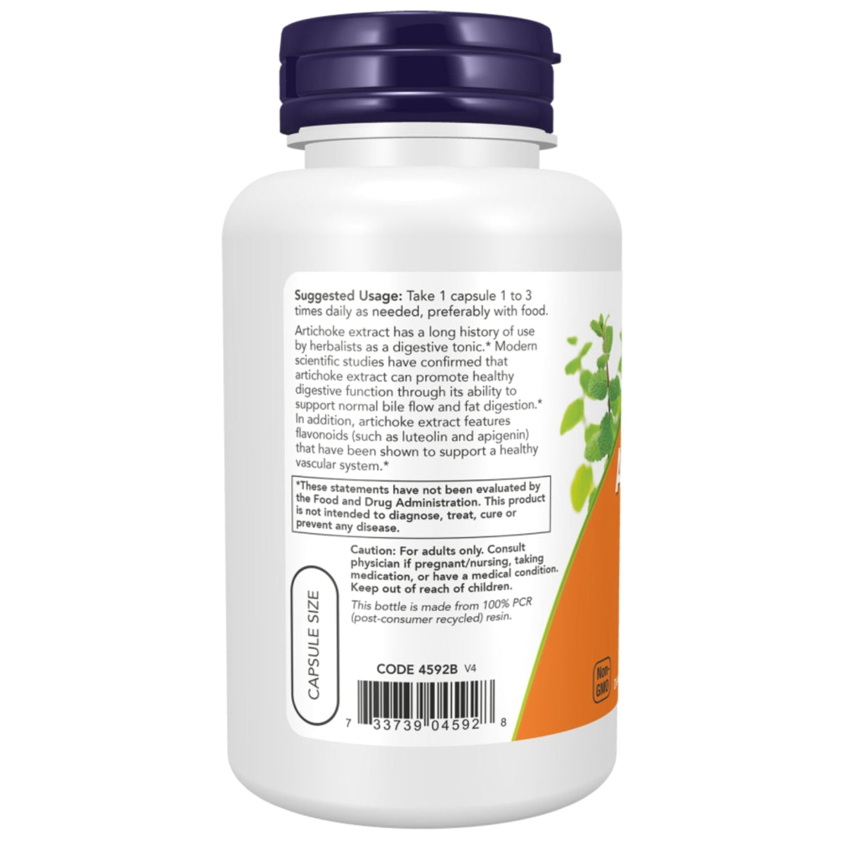 Extrait d'Artichaut 450 mg | 90 gélules | NOW Foods